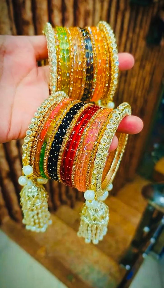 KASHMIRI BANGLES COLORFUL TRANSPARENT DESIGN🌸💫